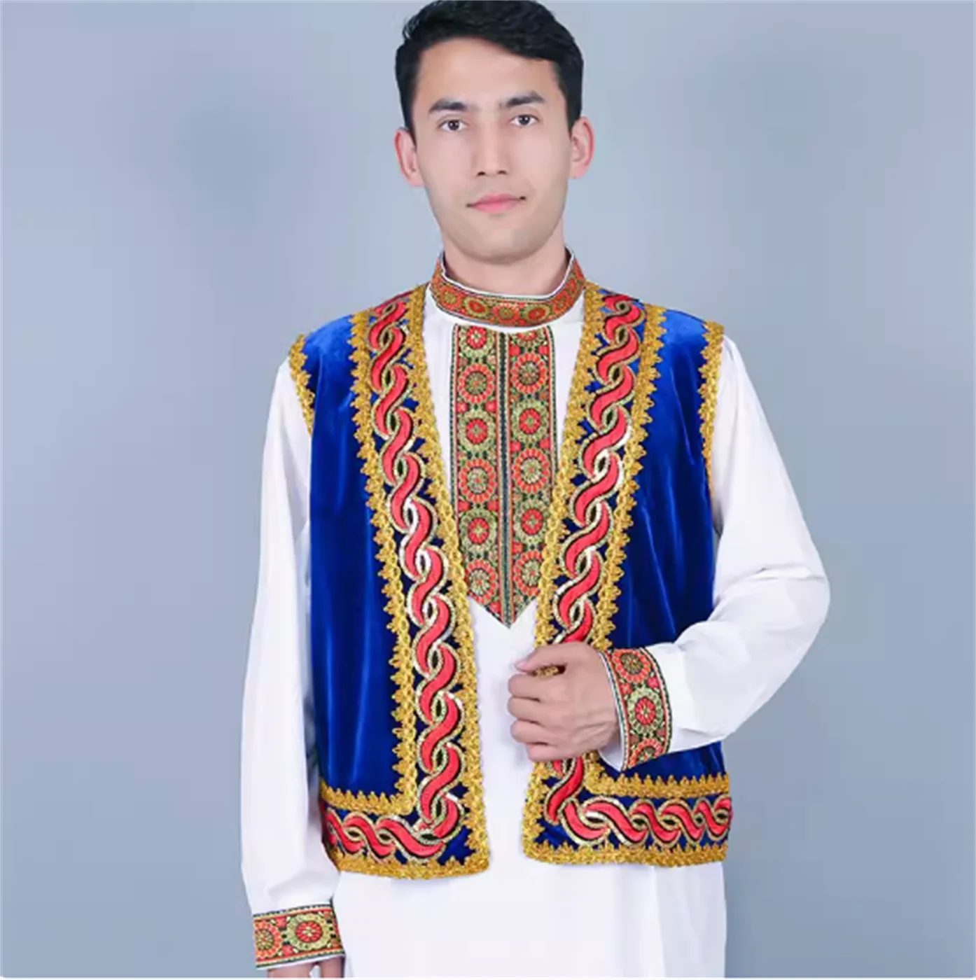 Xinjiang Uygur Men Vest Embroidered dance Tops Spring Stage Chinese Folk
Xinjiang Uygur Men Vest Embroidered dance Tops Spring Stage Chinese Folk