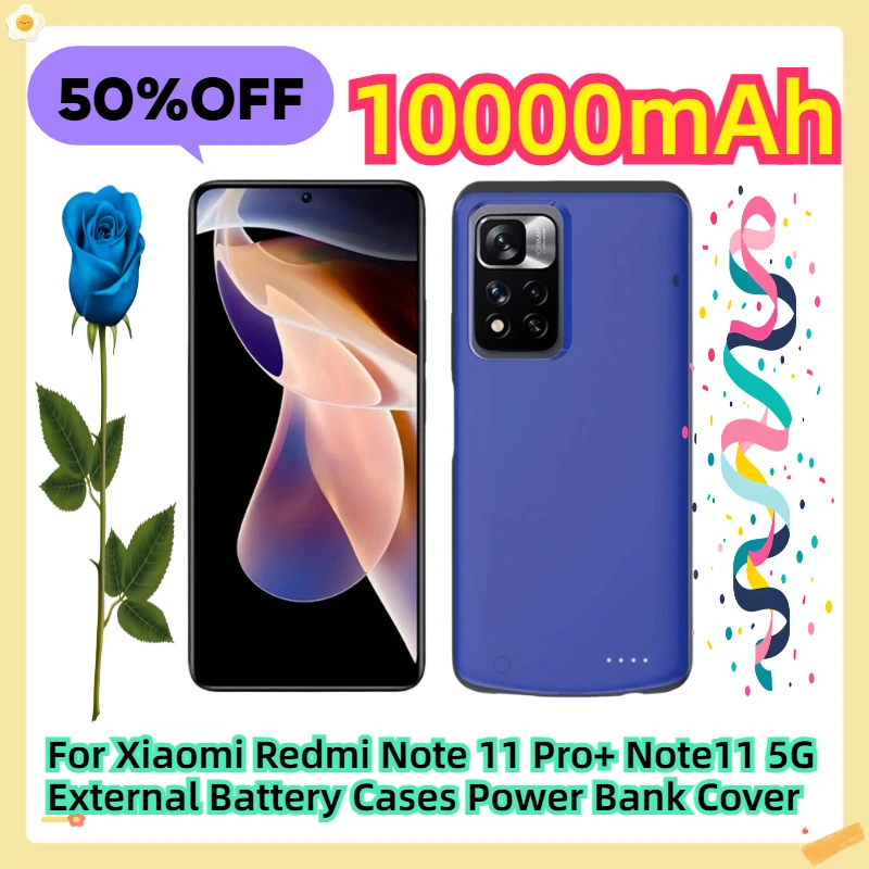 For Xiaomi Redmi Note 11 Pro+ Note11 5G External Battery Cases Power Bank Cover 10000mAh
For Xiaomi Redmi Note 11 Pro+ Note11 5G External Battery Cases Power Bank Cover 10000mAh