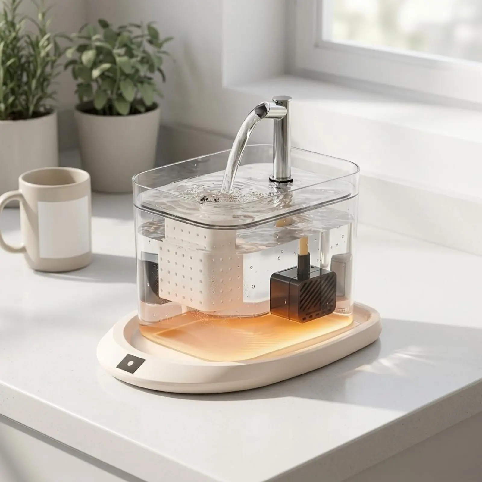 Heated Feline Water Fountain Easy to Clean Automatic Pet Water Fountain Smart Drinking Multi-Stage Filtration for Cold Weather
Heated Feline Water Fountain Easy to Clean Automatic Pet Water Fountain Smart Drinking Multi-Stage Filtration for Cold Weather