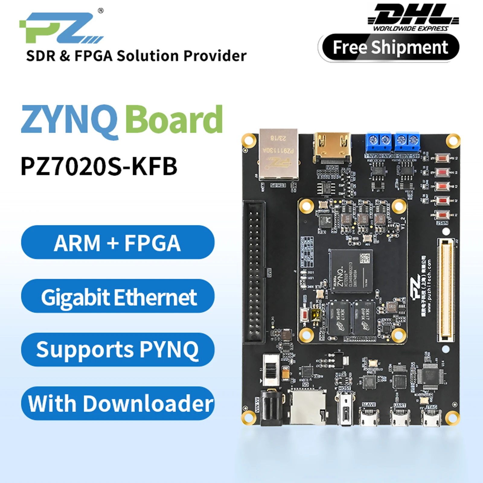 Плата разработки Puzhi PZ7010S-KFB PZ7020S-KFB на базе AMD FPGA ZYNQ 7000 7010 7020 с Gigabit Ethernet и HDMI
Плата разработки Puzhi PZ7010S-KFB PZ7020S-KFB на базе AMD FPGA ZYNQ 7000 7010 7020 с Gigabit Ethernet и HDMI