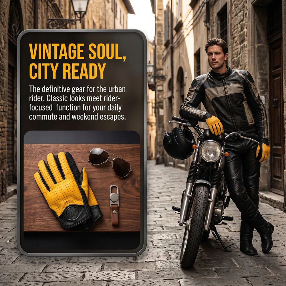 Motorcylist Full Finger Gloves Vintage Goat Leather Touchscreen Gloves Carbon Fiber Knuckle Guard for Motorcycle Riding Items
Motorcylist Full Finger Gloves Vintage Goat Leather Touchscreen Gloves Carbon Fiber Knuckle Guard for Motorcycle Riding Items