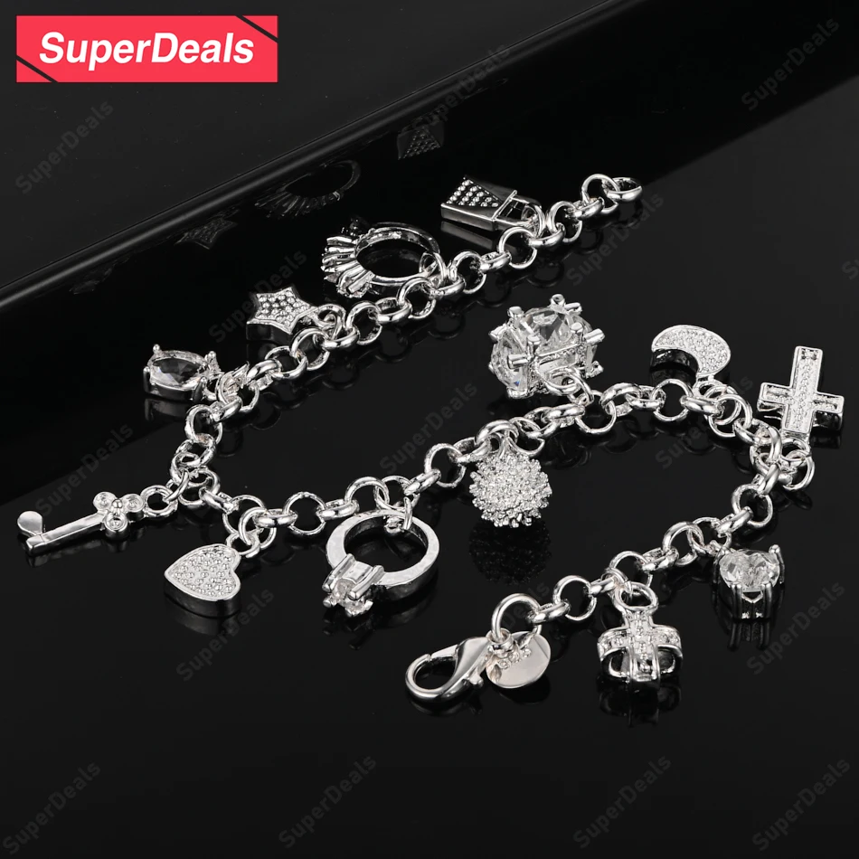 SuperDeals New Beautiful 925 Sterling Silver Bracelet Men Fashion Jewelry Accessories Women Engagement Wedding Party Gift
SuperDeals New Beautiful 925 Sterling Silver Bracelet Men Fashion Jewelry Accessories Women Engagement Wedding Party Gift