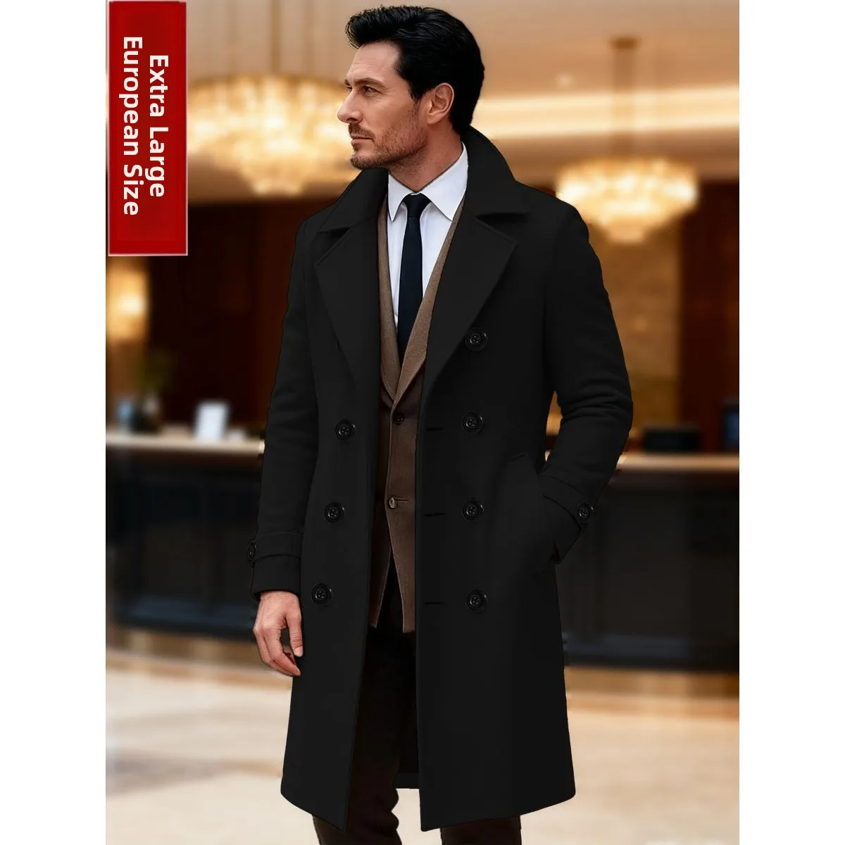Men's Long Double-breasted Pure Color Autumn Spring Busin Home Visit Friend's Woolen Coat Loose Fit Mid-length PVC Material
Men's Long Double-breasted Pure Color Autumn Spring Busin Home Visit Friend's Woolen Coat Loose Fit Mid-length PVC Material