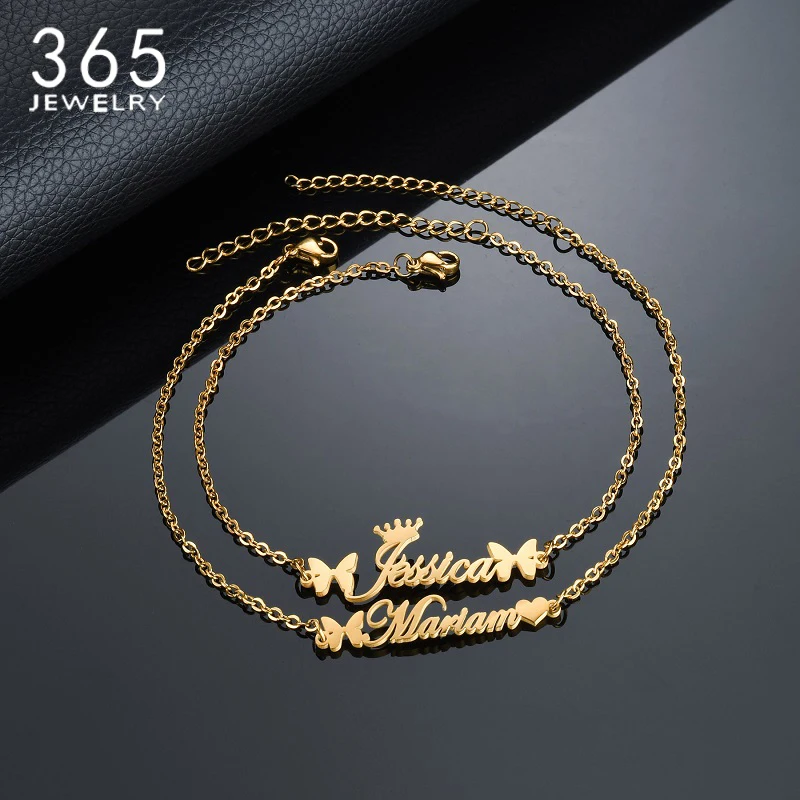 365 Custom Name Bracelet Anklet Personalized Jewelry Heart Butterfly Shape Stainless Steel Chain For Women Fashion Birthday Gift
365 Custom Name Bracelet Anklet Personalized Jewelry Heart Butterfly Shape Stainless Steel Chain For Women Fashion Birthday Gift