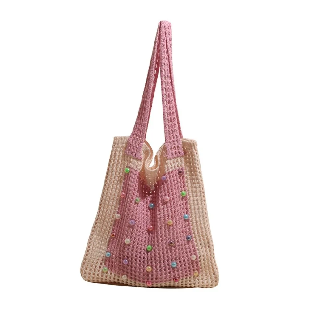Colorful Knitting Shoulder Bag Beaded Decoration Large Capacity Bohemian Crochet Tote Bag Hollow Out Versatile
Colorful Knitting Shoulder Bag Beaded Decoration Large Capacity Bohemian Crochet Tote Bag Hollow Out Versatile