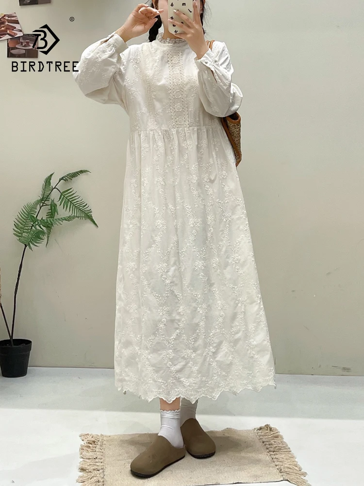New 2025 Autumn Cotton Long Sleeve Dresses, Women Satnd Embroidery Lace-up, Mori Girl French Retro Loose A-line Dress D59758CC
New 2025 Autumn Cotton Long Sleeve Dresses, Women Satnd Embroidery Lace-up, Mori Girl French Retro Loose A-line Dress D59758CC