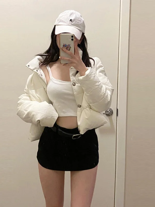 Fashionable White Cotton Jacket Women's Thickened Warm Short Style Winter New Arrival Korean Version Straight Cut Coat
Fashionable White Cotton Jacket Women's Thickened Warm Short Style Winter New Arrival Korean Version Straight Cut Coat