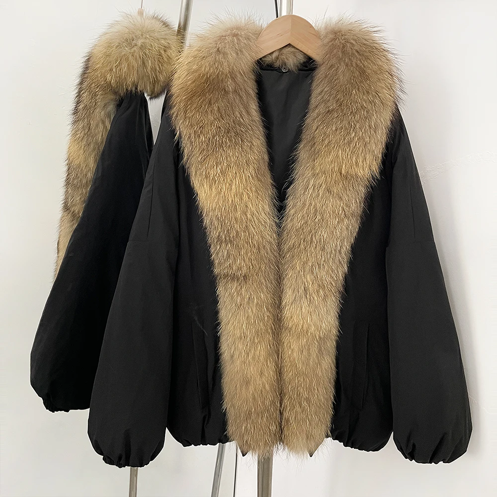 Natural Fox Fur Puffer Jacket Real Fur Coat Loose Thick Warm Goose Down Coat Female Winter Outfit Clothes for Women Parka Spring
Natural Fox Fur Puffer Jacket Real Fur Coat Loose Thick Warm Goose Down Coat Female Winter Outfit Clothes for Women Parka Spring
