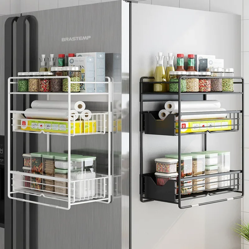 Magnetic Refrigerator Shelf Side Storage Rack Kitchen Plastic Wrap Organizer Washing Machine Hanging Basket Practical
Magnetic Refrigerator Shelf Side Storage Rack Kitchen Plastic Wrap Organizer Washing Machine Hanging Basket Practical