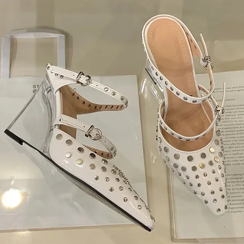 Rivet Street Style Sexy Pointed Toe Pumps Banquet Party Shoes Women Fashion Brand Sandals Designer Wedge Slippers Ladies Slides
Rivet Street Style Sexy Pointed Toe Pumps Banquet Party Shoes Women Fashion Brand Sandals Designer Wedge Slippers Ladies Slides