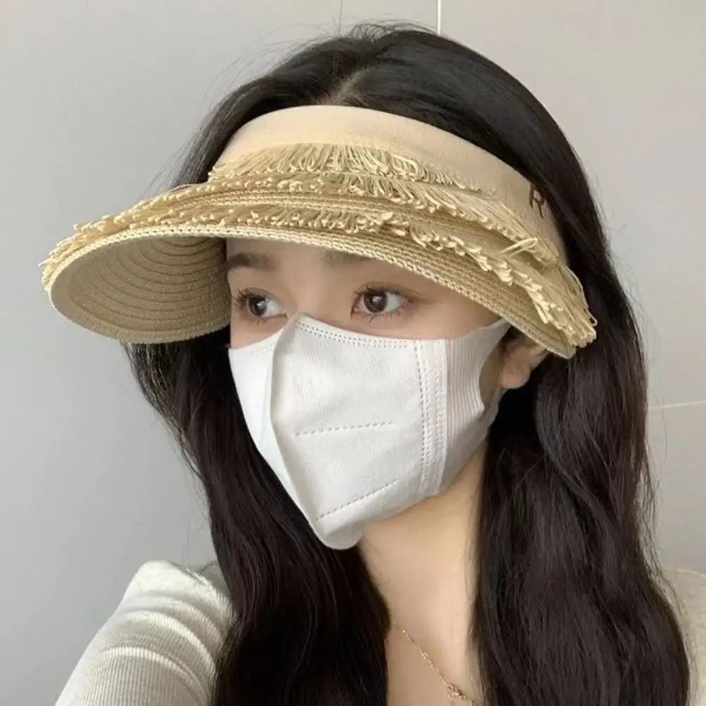 Wide Brim Designer Tassel Straw Hats Empty Top UV Protection Empty Top Sun Hat Beach Summer Sunshade Cap Outdoor
Wide Brim Designer Tassel Straw Hats Empty Top UV Protection Empty Top Sun Hat Beach Summer Sunshade Cap Outdoor