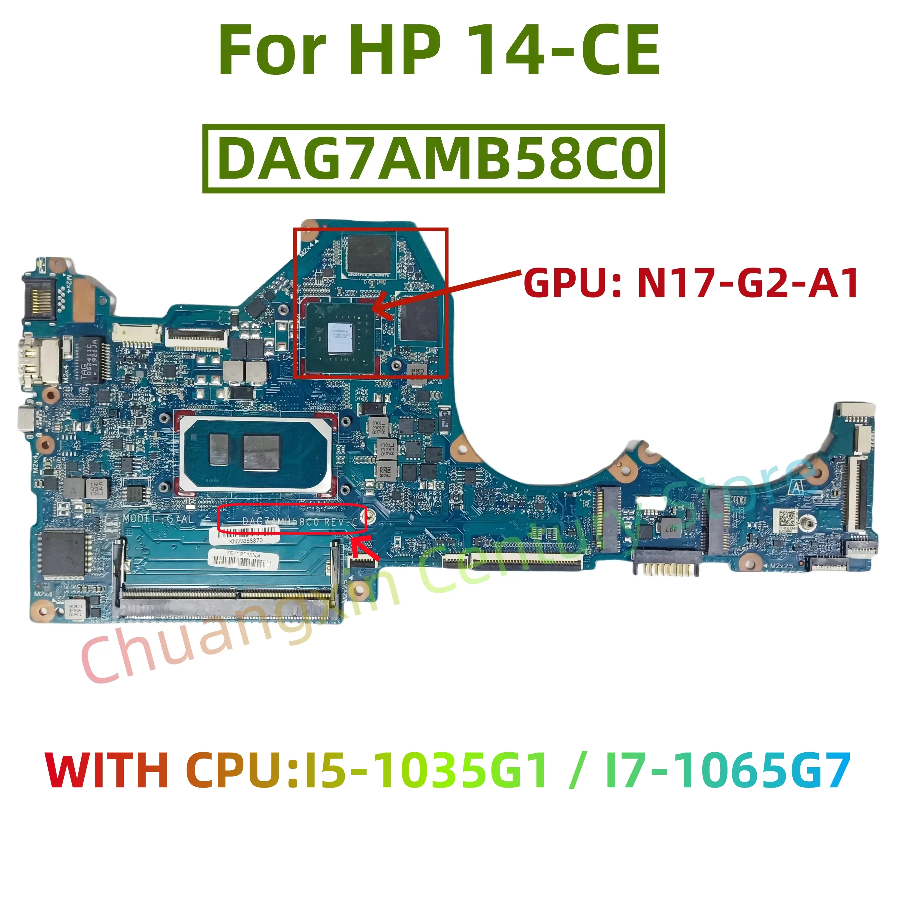 Материнская плата DAG7AMB58C0 для ноутбука HP 14-CE, процессор: I5-1035G1 I7-1065G7, графический процессор: N17-G2-A1 MX250, 100% тестовая доставка в порядке
Материнская плата DAG7AMB58C0 для ноутбука HP 14-CE, процессор: I5-1035G1 I7-1065G7, графический процессор: N17-G2-A1 MX250, 100% тестовая доставка в порядке