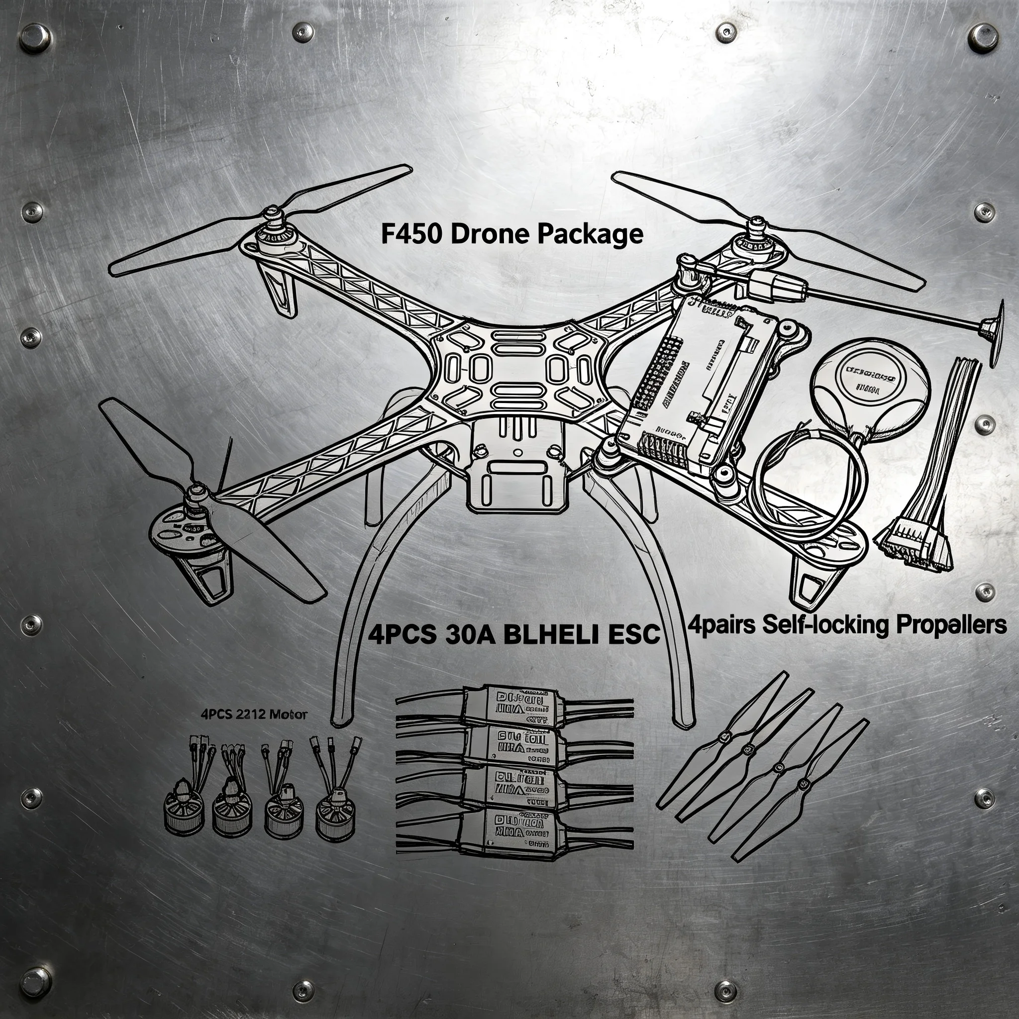 HotRC F450 Drone Kit With 450 Frame For APM 4 Axis RC Multicopter Quadcopter Heli Multi-Rotor With Landing Gear
HotRC F450 Drone Kit With 450 Frame For APM 4 Axis RC Multicopter Quadcopter Heli Multi-Rotor With Landing Gear