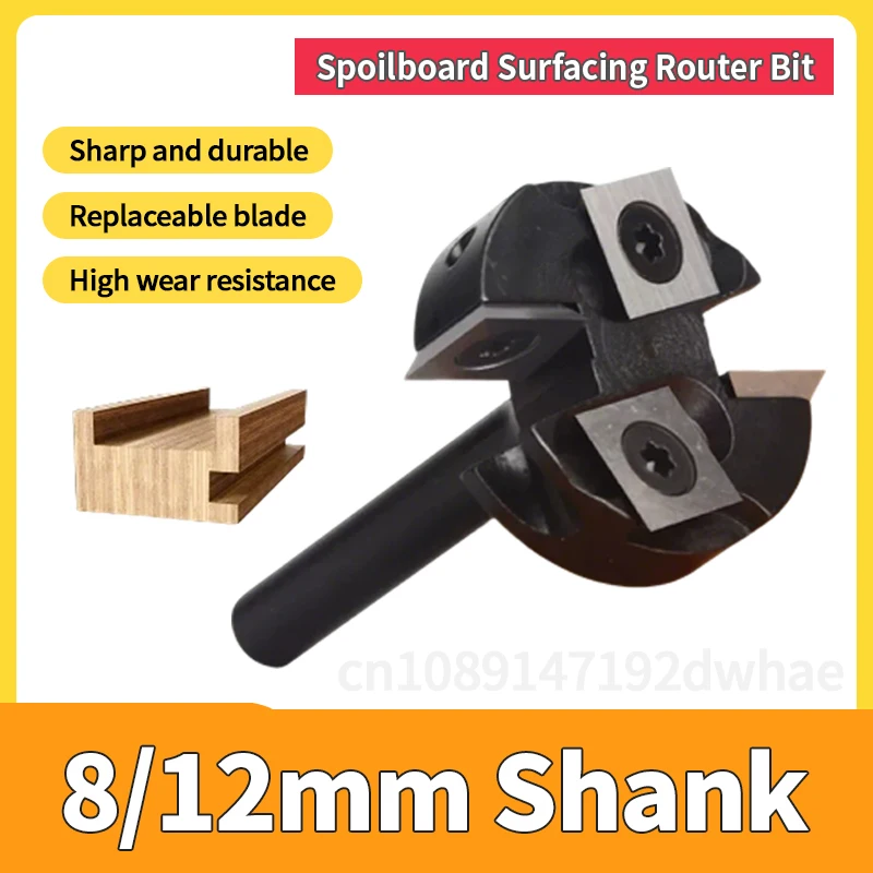 Milling Cutter 4-Flute Spoilboard Surfacing Router Bits 8 12mm Shank Wood Planer Bit Insert Carbide Slab Flattening Bit
Milling Cutter 4-Flute Spoilboard Surfacing Router Bits 8 12mm Shank Wood Planer Bit Insert Carbide Slab Flattening Bit