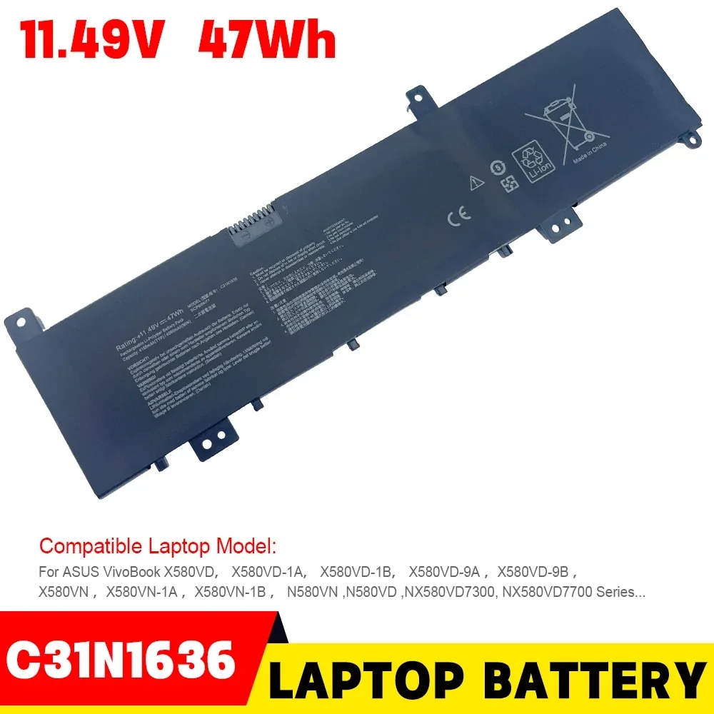 C31N1636 Laptop Battery for ASUS VivoBook Pro 15, N580V, N580VD, N580VN, N580GD, NX580V, X580VD, M580GD, ZenBook UX502VD
C31N1636 Laptop Battery for ASUS VivoBook Pro 15, N580V, N580VD, N580VN, N580GD, NX580V, X580VD, M580GD, ZenBook UX502VD
