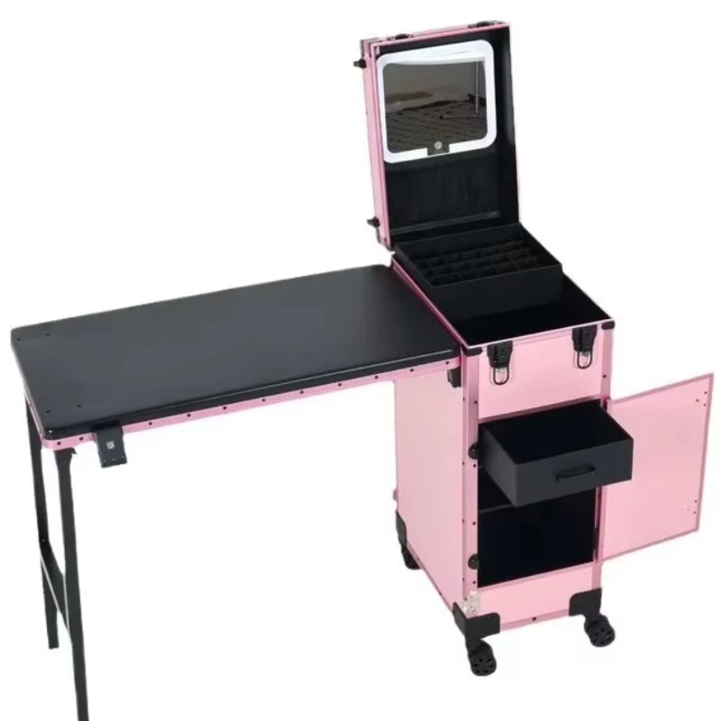 Pink Universal Double Row Wheel Vanity Box Beauty Pattern Embroidery Set Makeup Storage Box Nail Toolbox
Pink Universal Double Row Wheel Vanity Box Beauty Pattern Embroidery Set Makeup Storage Box Nail Toolbox