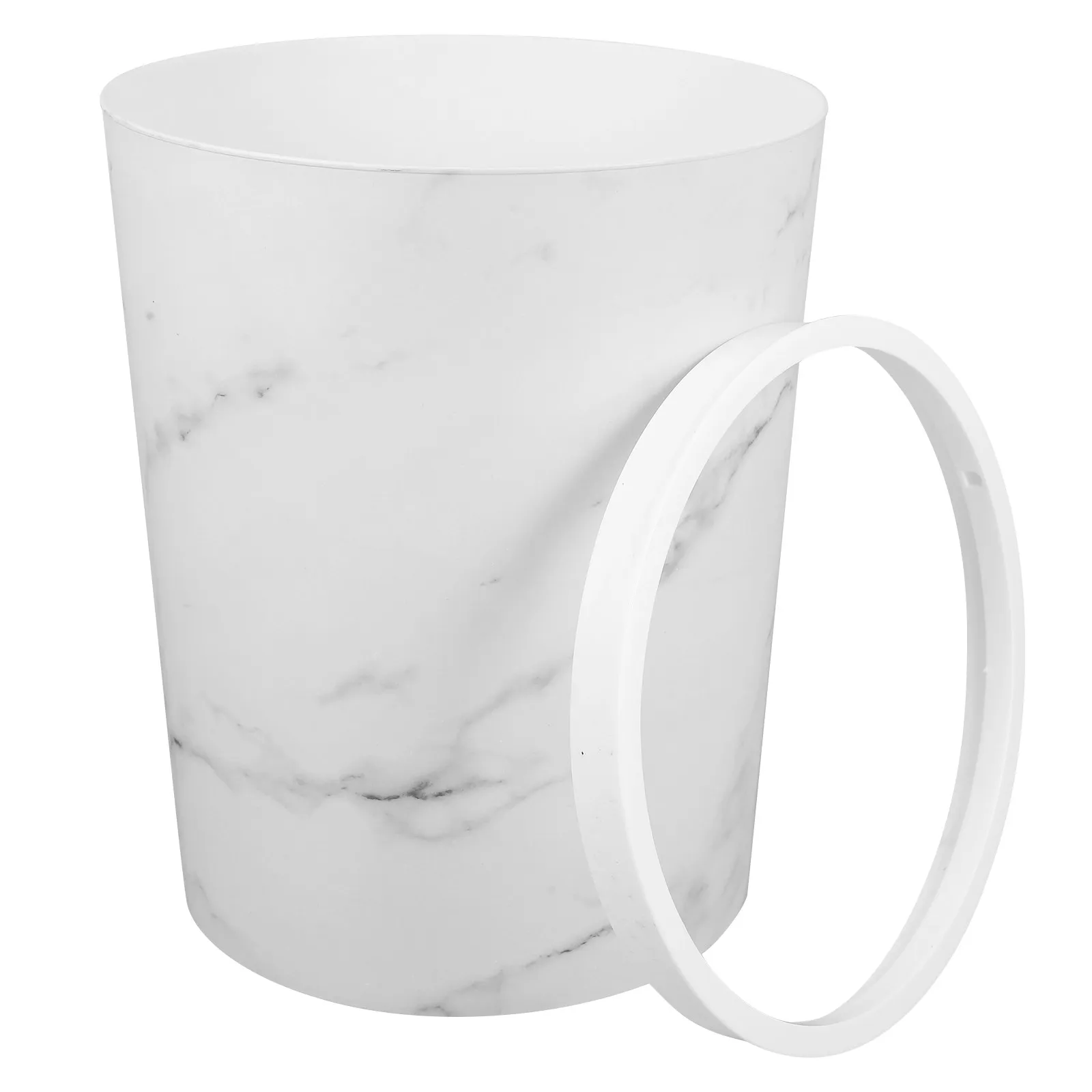 Marble Pattern Trash Can Black Plastic Wastebasket Round Large Capacity Press Ring Trash Bin for Living Room Kitchen Bathroom
Marble Pattern Trash Can Black Plastic Wastebasket Round Large Capacity Press Ring Trash Bin for Living Room Kitchen Bathroom