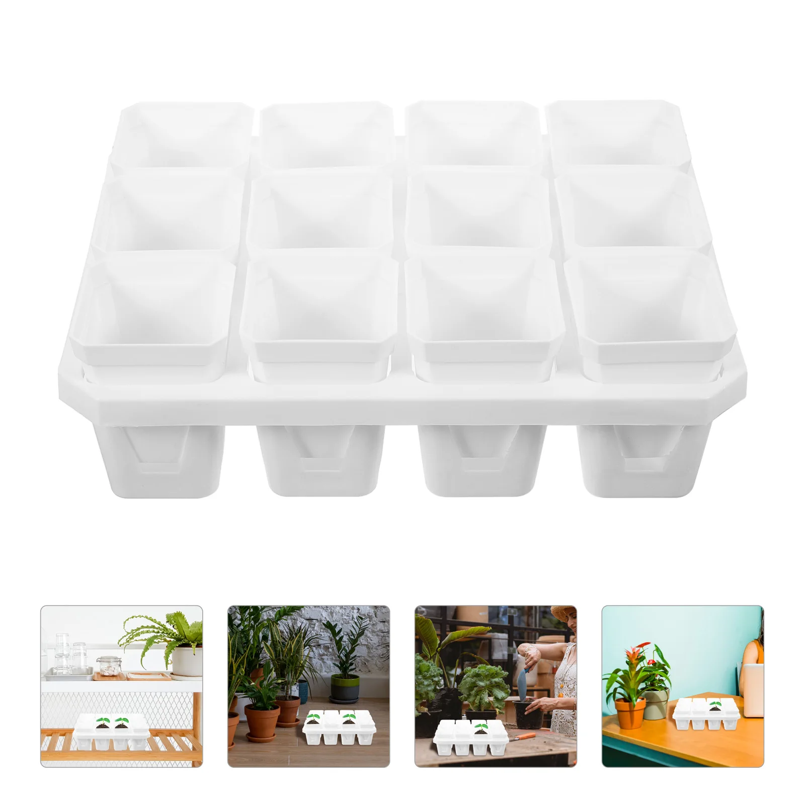 1 set Seedling Pot White Nursery Stand Square Plastic Water Storage Reusable Garden Planting Starter Pots 7 Inch Durable
1 set Seedling Pot White Nursery Stand Square Plastic Water Storage Reusable Garden Planting Starter Pots 7 Inch Durable