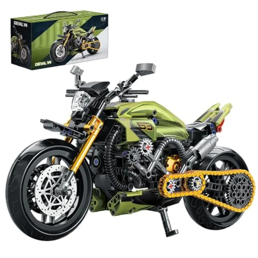 Motorcycle Building Set, Lambo Style Motorcycle Model Kit with Chain Drive Suspension and Mechanical Linkage, Display Motorcycl
Motorcycle Building Set, Lambo Style Motorcycle Model Kit with Chain Drive Suspension and Mechanical Linkage, Display Motorcycl
