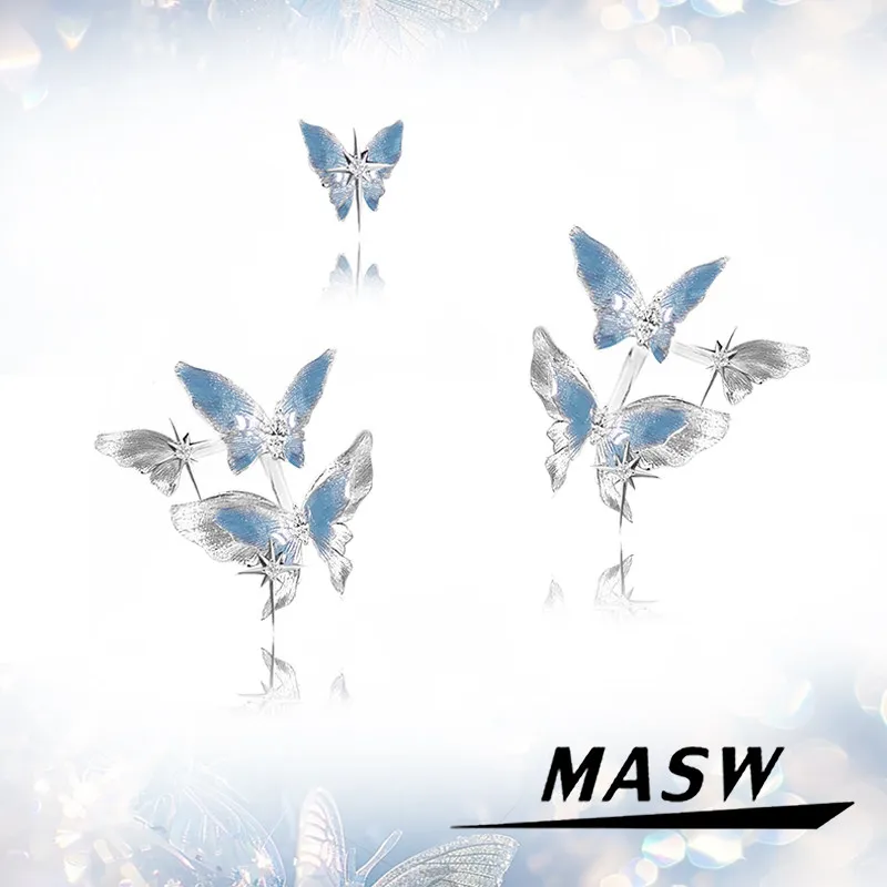 MASW Original Design Delicate Sweet Blue Butterfly Earrings For Women Gifts Luxury Temperament Fashion Jewelry Fine Accessories
MASW Original Design Delicate Sweet Blue Butterfly Earrings For Women Gifts Luxury Temperament Fashion Jewelry Fine Accessories