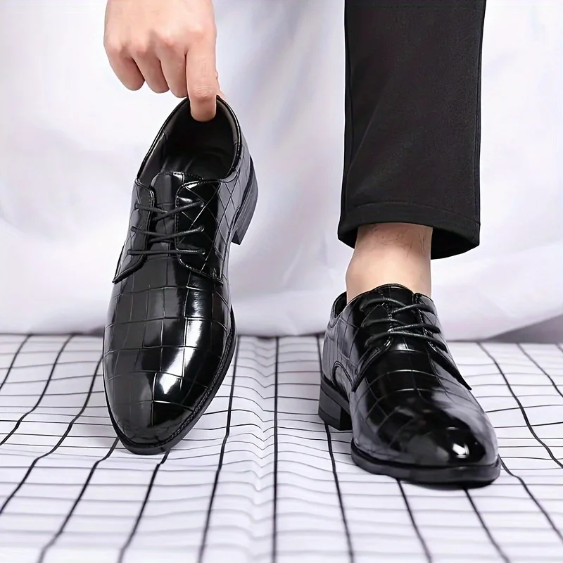 SIZE 's Trendy Dress Shoes With PU Uppers, Wear-resistant Non Slip Lace-up Shoes For Business Occasions, 's Office Daily Footwe
SIZE 's Trendy Dress Shoes With PU Uppers, Wear-resistant Non Slip Lace-up Shoes For Business Occasions, 's Office Daily Footwe