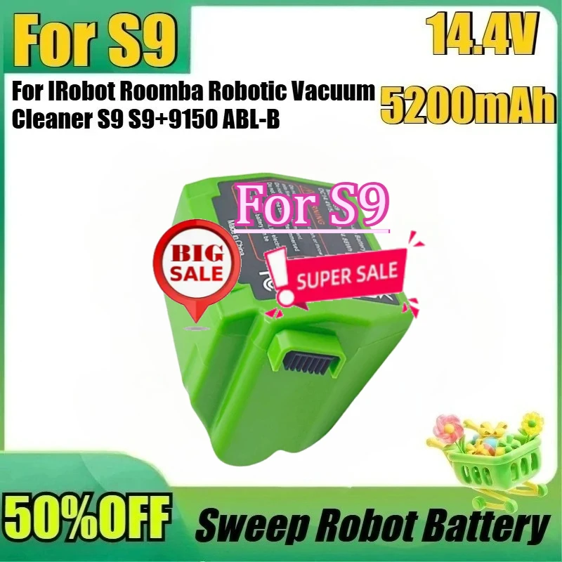 For IRobot Roomba Robotic Vacuum Cleaner S9 S9+9150 ABL-B 14.4V 5200mAh Sweep Robot Battery New S9 14.4V 5200mAh Battery
For IRobot Roomba Robotic Vacuum Cleaner S9 S9+9150 ABL-B 14.4V 5200mAh Sweep Robot Battery New S9 14.4V 5200mAh Battery