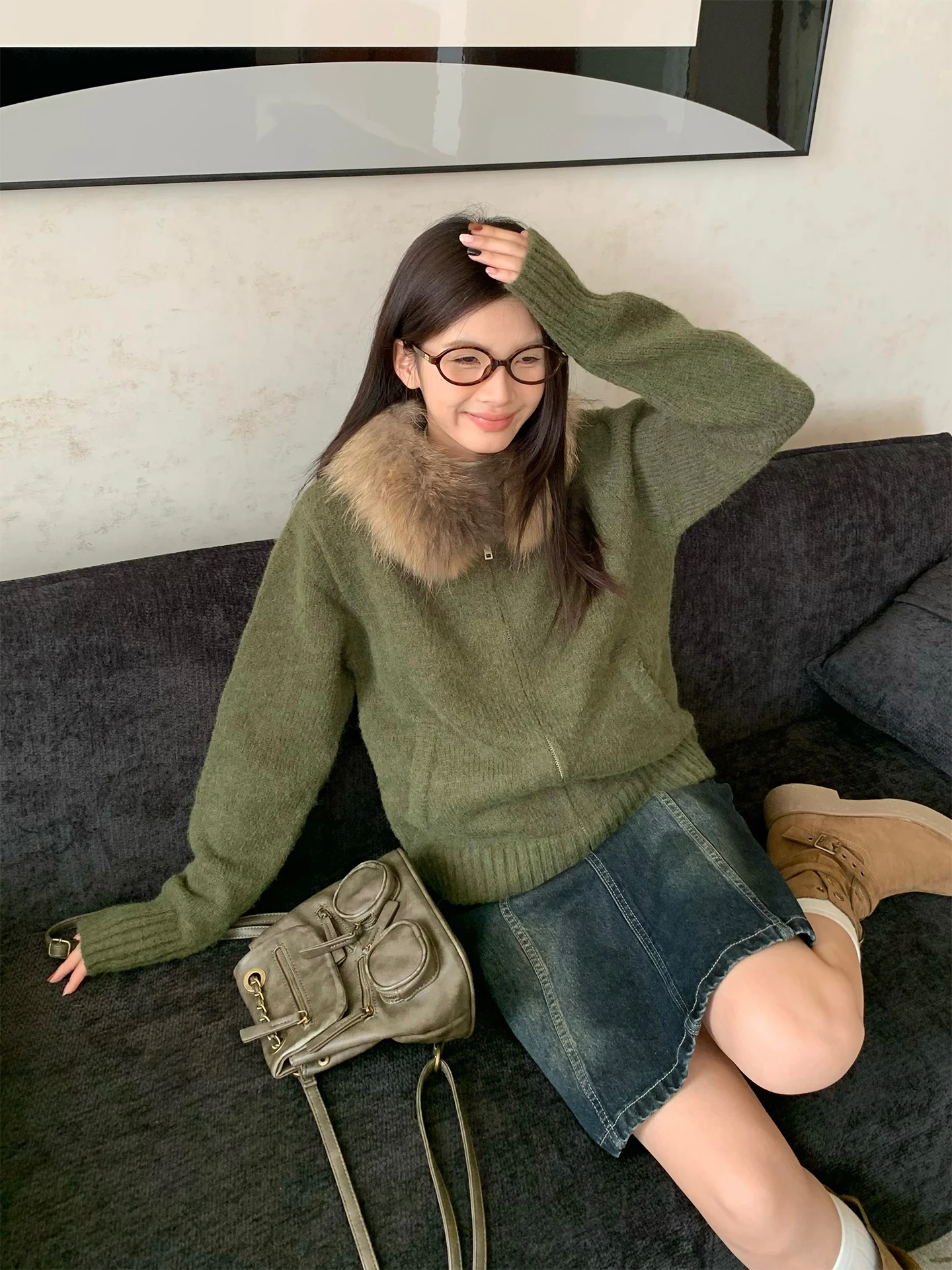 Loose Women's Long Sve Knitted Cardigan Coat with Fur Collar And Hood Autumn Winter een Color Commute Sle Online Exclu...
Loose Women's Long Sve Knitted Cardigan Coat with Fur Collar And Hood Autumn Winter een Color Commute Sle Online Exclu...