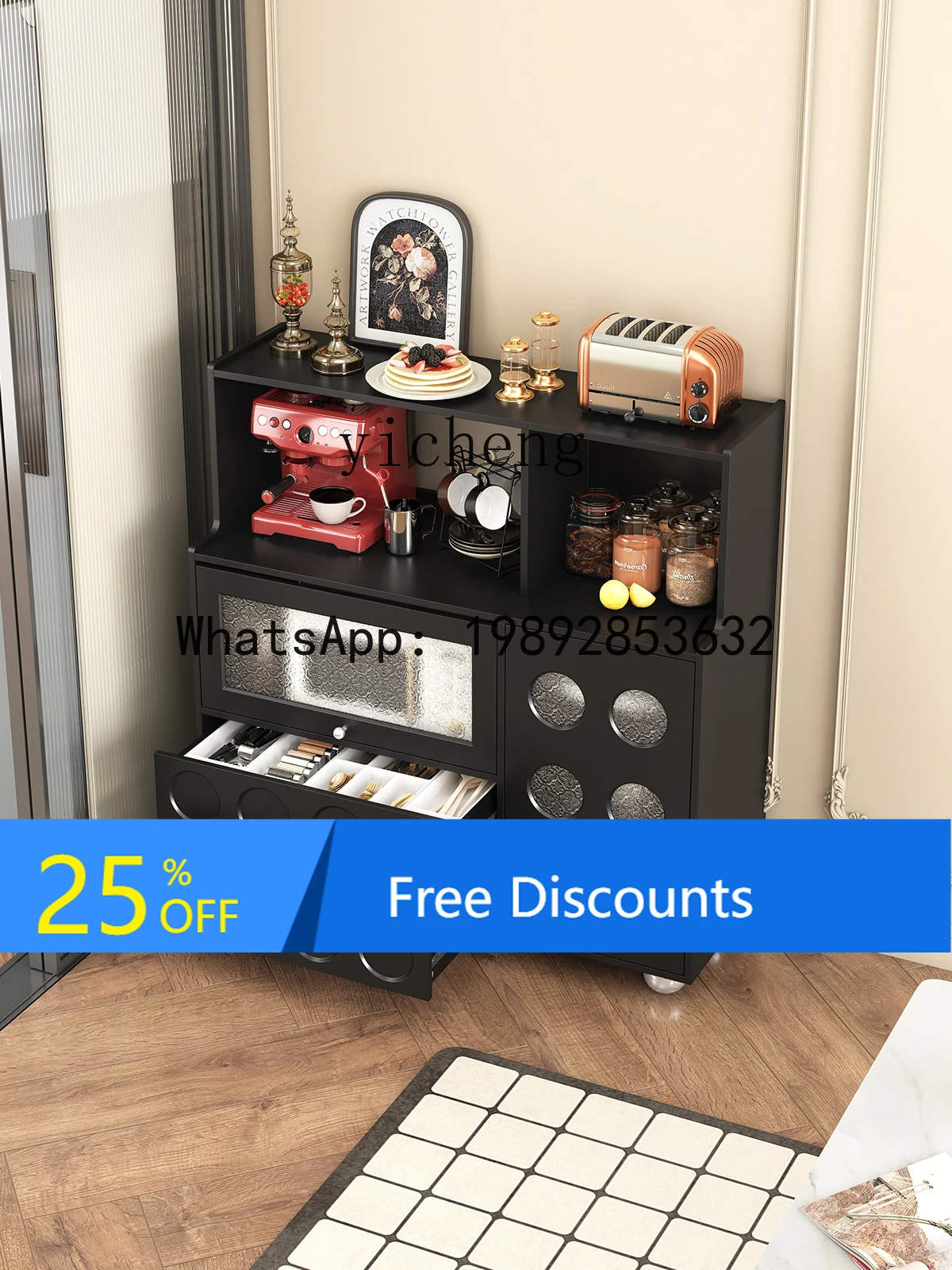 LYY Black Dining Side Tea Cabinet Small Apartment Living Room Storage Locker Modern Simple Microwave Oven Cabinet
LYY Black Dining Side Tea Cabinet Small Apartment Living Room Storage Locker Modern Simple Microwave Oven Cabinet