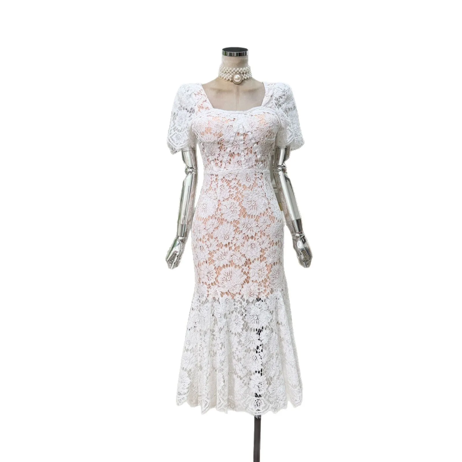 Elegant Summer Fishtail Formal Evening Lace Dresses Women Wedding Embroidery Hollow Out Mermaid Midi Long Dress Party
Elegant Summer Fishtail Formal Evening Lace Dresses Women Wedding Embroidery Hollow Out Mermaid Midi Long Dress Party