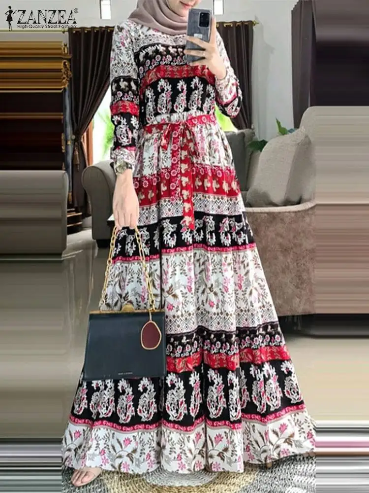 Vintage Floral Printed Abaya Hijab Muslim Dress ZANZEA Women Bohemian Long Sleeve Casual Maxi Sundress Islamic Clothing Vestido
Vintage Floral Printed Abaya Hijab Muslim Dress ZANZEA Women Bohemian Long Sleeve Casual Maxi Sundress Islamic Clothing Vestido
