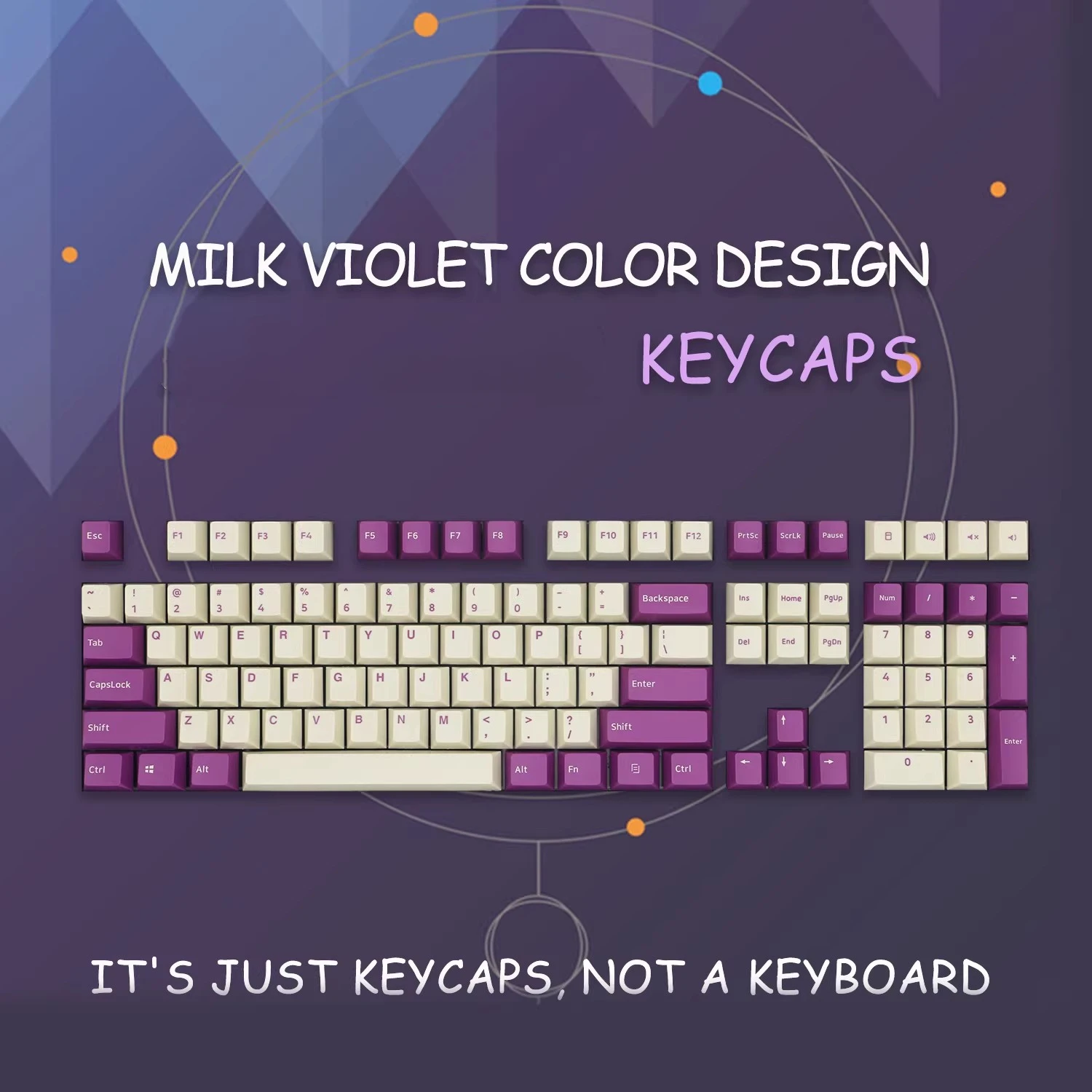 108 Keys Violet On Cream VOC Keycaps PBT Double Shot Key Caps Cherry Profile Lightproof Keycap For 61 87 104 108 Keyboards
108 Keys Violet On Cream VOC Keycaps PBT Double Shot Key Caps Cherry Profile Lightproof Keycap For 61 87 104 108 Keyboards