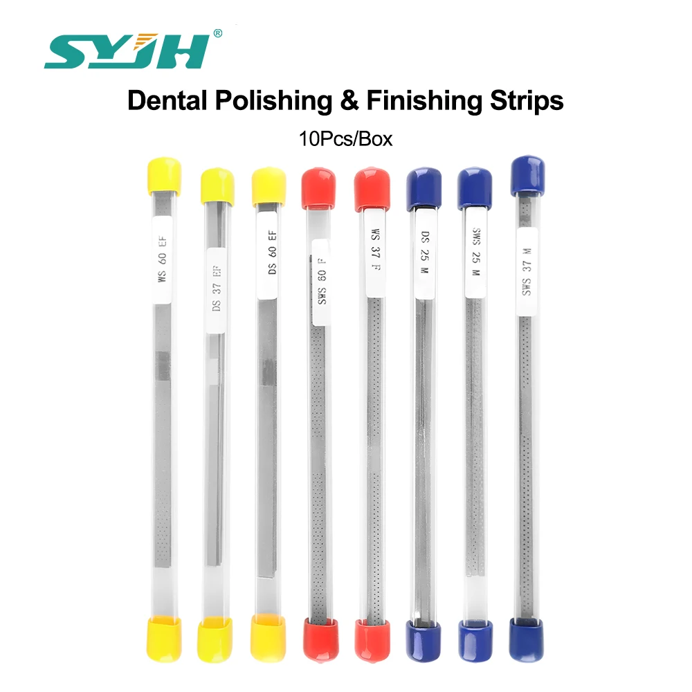 SYJH 10Pcs/Box Medium/Fine/Extra Fine Single/Double Sides Dental Diamond Polishing and Finishing Strips for Teeth Whitening Tool
SYJH 10Pcs/Box Medium/Fine/Extra Fine Single/Double Sides Dental Diamond Polishing and Finishing Strips for Teeth Whitening Tool