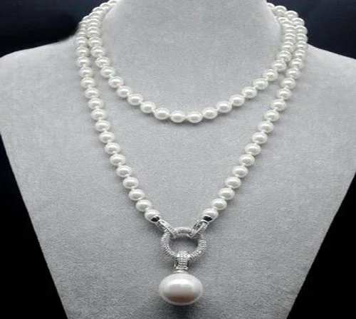 HOT Wholesale 35" Long 10mm sea shell pearl pendant long sweater necklaces Korean Party jewelry accessory
HOT Wholesale 35" Long 10mm sea shell pearl pendant long sweater necklaces Korean Party jewelry accessory