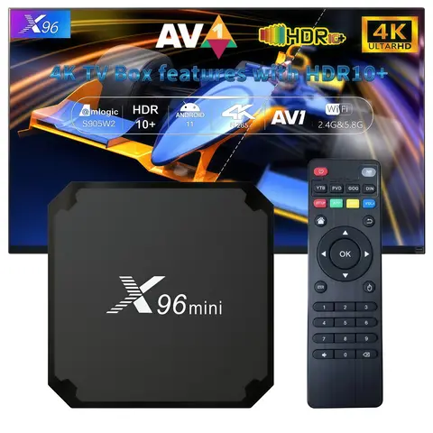 X96mini Android 11 TV Box Amlogic S905W2 Quad Core 2GB 16GB AV1 4K HDR10+ Dual WiFi 2.4G/5G Smart Media Player IPTV Set Top Box