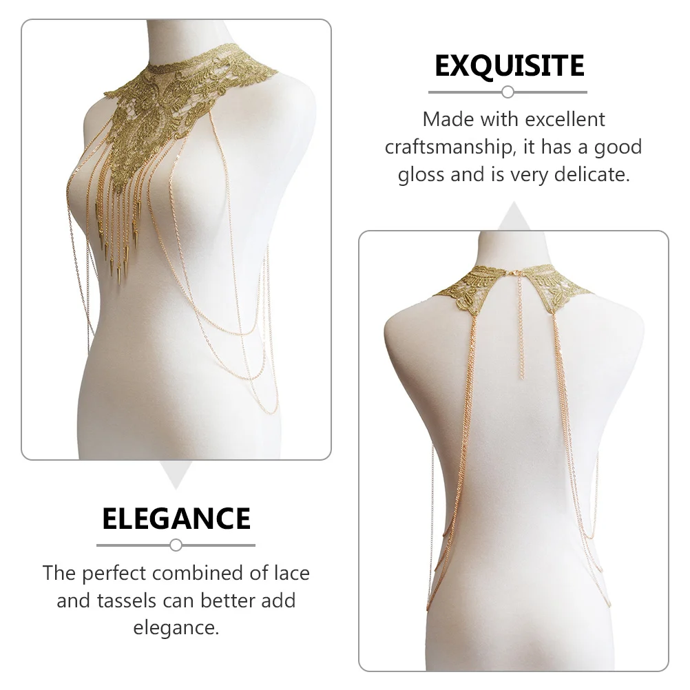 1Pcs Lace Flower Edge Necklace Multi-Layer Tassel Body Chain Jewelry Elegant Decorative Shiny Woman Body Chain Necklace
1Pcs Lace Flower Edge Necklace Multi-Layer Tassel Body Chain Jewelry Elegant Decorative Shiny Woman Body Chain Necklace