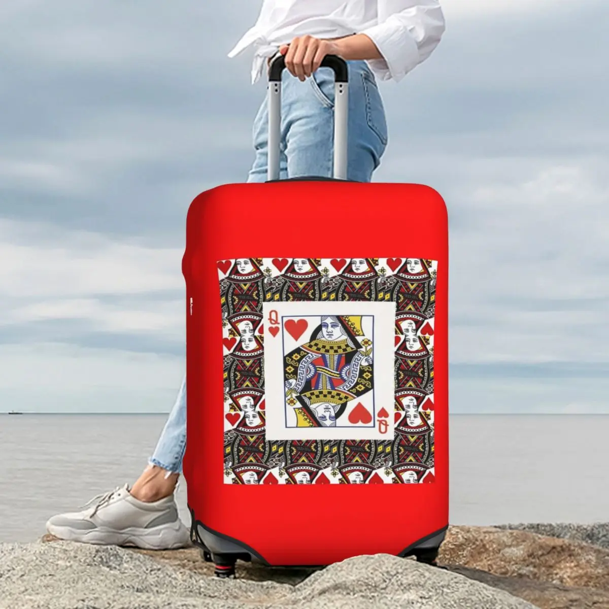 Казиновые ночи Red Queen Of Hearts, защитный чехол для чемодана, эластичные защитные чехлы для багажа для путешествий 18-32 дюймов
Казиновые ночи Red Queen Of Hearts, защитный чехол для чемодана, эластичные защитные чехлы для багажа для путешествий 18-32 дюймов