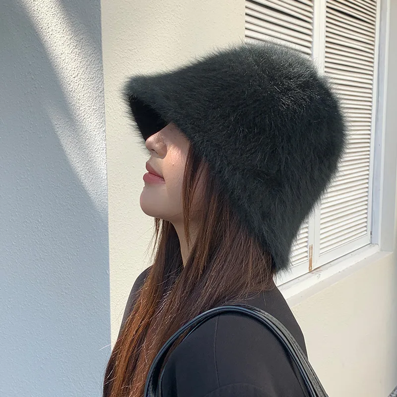 Зимние панамы для женщин, модная однотонная панама из искусственного кроличьего меха, рыбацкая шляпа, вязаная шерстяная панама в стиле ретро
Зимние панамы для женщин, модная однотонная панама из искусственного кроличьего меха, рыбацкая шляпа, вязаная шерстяная панама в стиле ретро