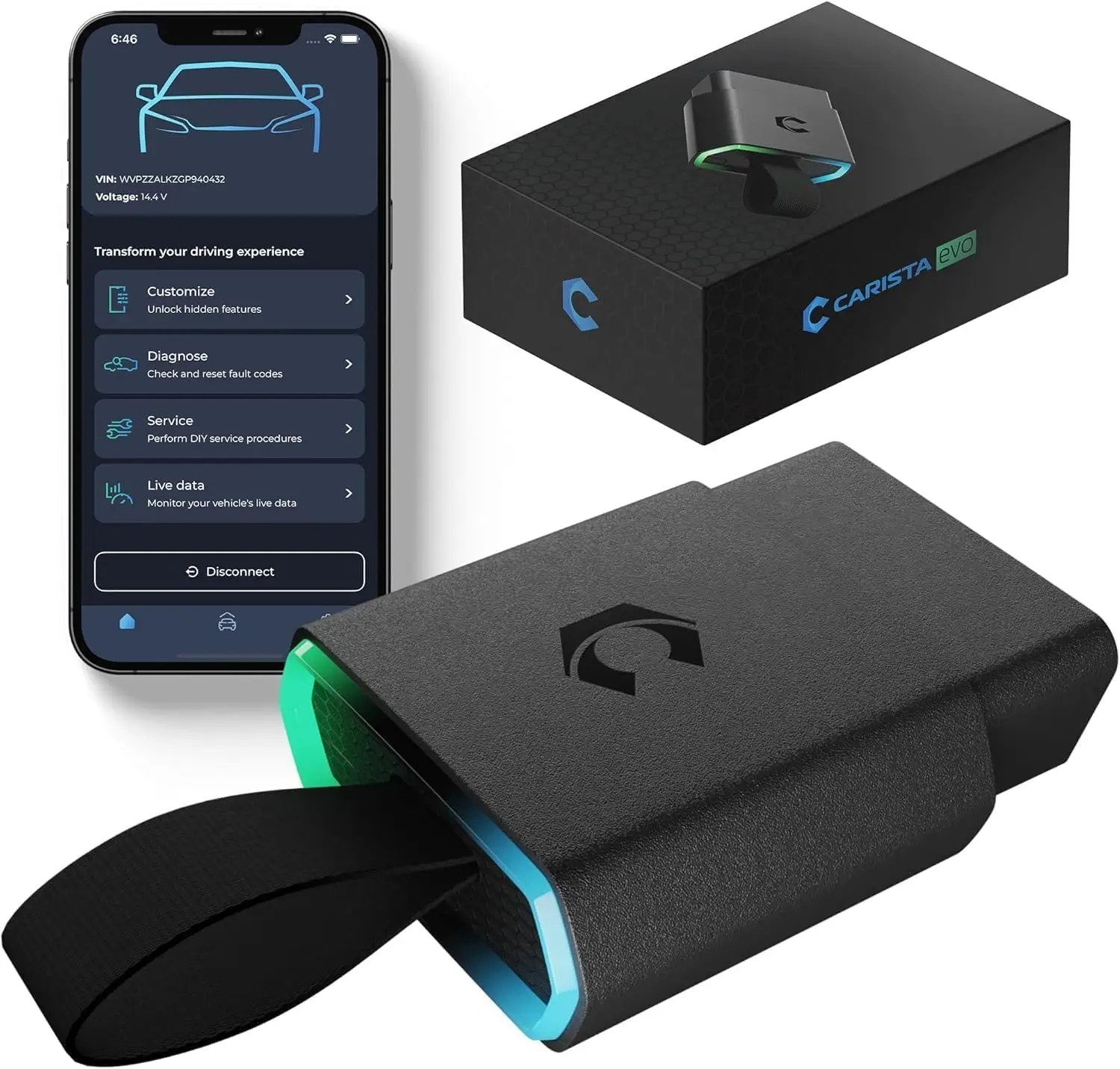 Сканер EVO Bluetooth OBD2 — автомобильный диагностический инструмент с прямыми данными и считывателем кодов (в требуется subskryption)
Сканер EVO Bluetooth OBD2 — автомобильный диагностический инструмент с прямыми данными и считывателем кодов (в требуется subskryption)