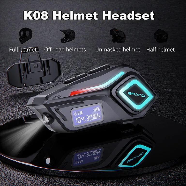 K08 Motorcycle Helmet Headset Hands-Free Calling Bluetooth 5.4 IPX8 Waterproof with FM Radio Wireless Motorbike Earphone
K08 Motorcycle Helmet Headset Hands-Free Calling Bluetooth 5.4 IPX8 Waterproof with FM Radio Wireless Motorbike Earphone