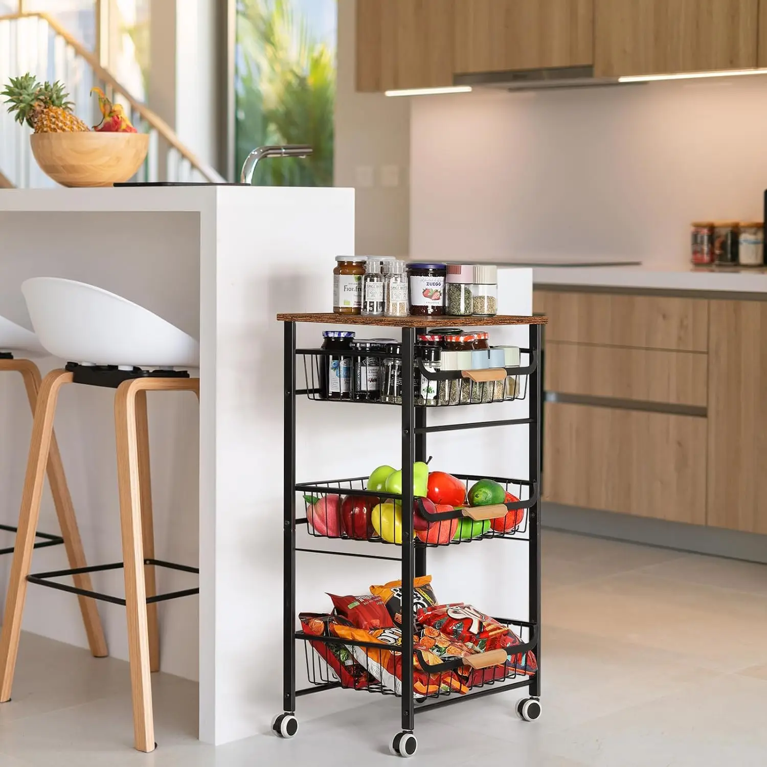 5 Tier Rolling Kitchen Storage Cart, Metal Microwave Stand Kitchen Island Cart on Wheels with for Kitchen, Bathroom,
5 Tier Rolling Kitchen Storage Cart, Metal Microwave Stand Kitchen Island Cart on Wheels with for Kitchen, Bathroom,