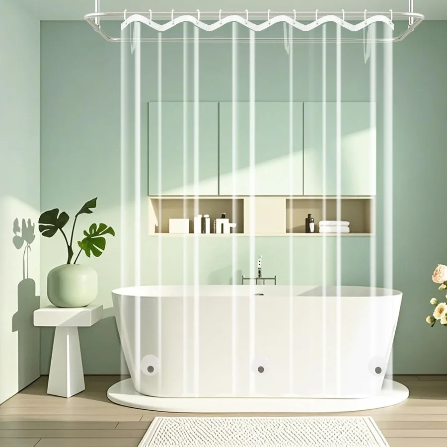 Водонепроницаемая прозрачная занавеска для душа с 3 большими магнитами, без BPA, PEVA, 8 г, подкладка для занавески для душа, утяжеленная, 72 x 72 дюйма, трансп для ванной комнаты
Водонепроницаемая прозрачная занавеска для душа с 3 большими магнитами, без BPA, PEVA, 8 г, подкладка для занавески для душа, утяжеленная, 72 x 72 дюйма, трансп для ванной комнаты