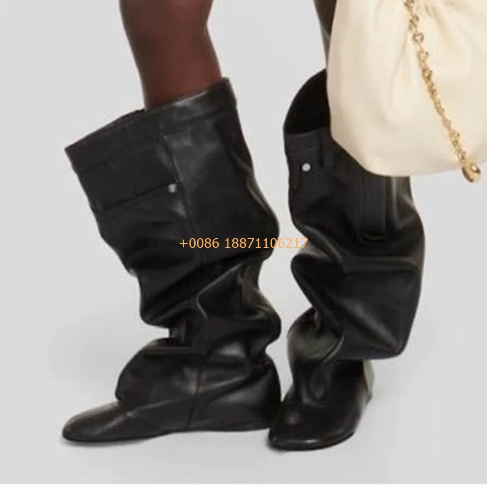Black/brown New Women's Leather Boots 2025 Spring Round Sexy Model Street Catwalk Wide-Leg Knee Boots Fashion Casual Flat Boots
Black/brown New Women's Leather Boots 2025 Spring Round Sexy Model Street Catwalk Wide-Leg Knee Boots Fashion Casual Flat Boots
