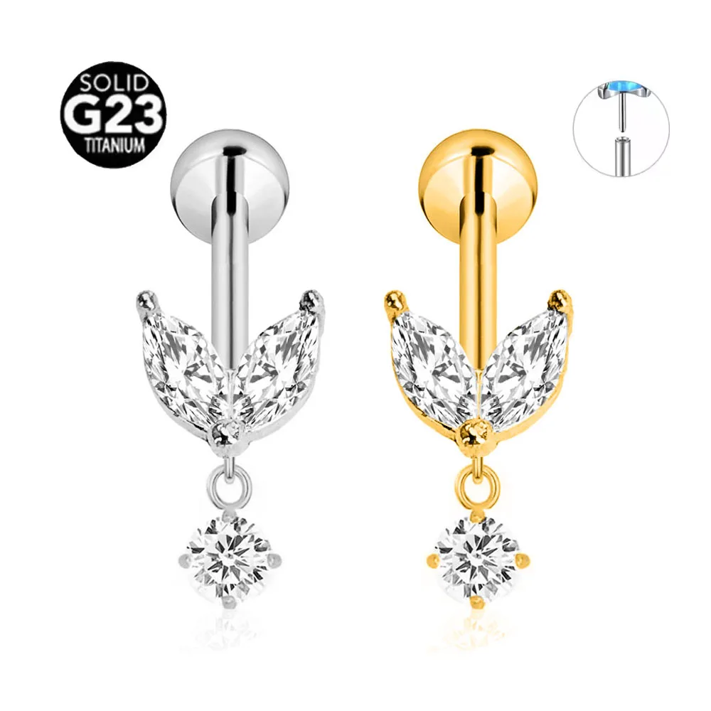 ASTM F136 G23 Titanium Two Marquise CZ Threadless Piercing Daith Conch Tragus Flat Back Earring Pin Push in Lip Stud 16G 18G 20G
ASTM F136 G23 Titanium Two Marquise CZ Threadless Piercing Daith Conch Tragus Flat Back Earring Pin Push in Lip Stud 16G 18G 20G