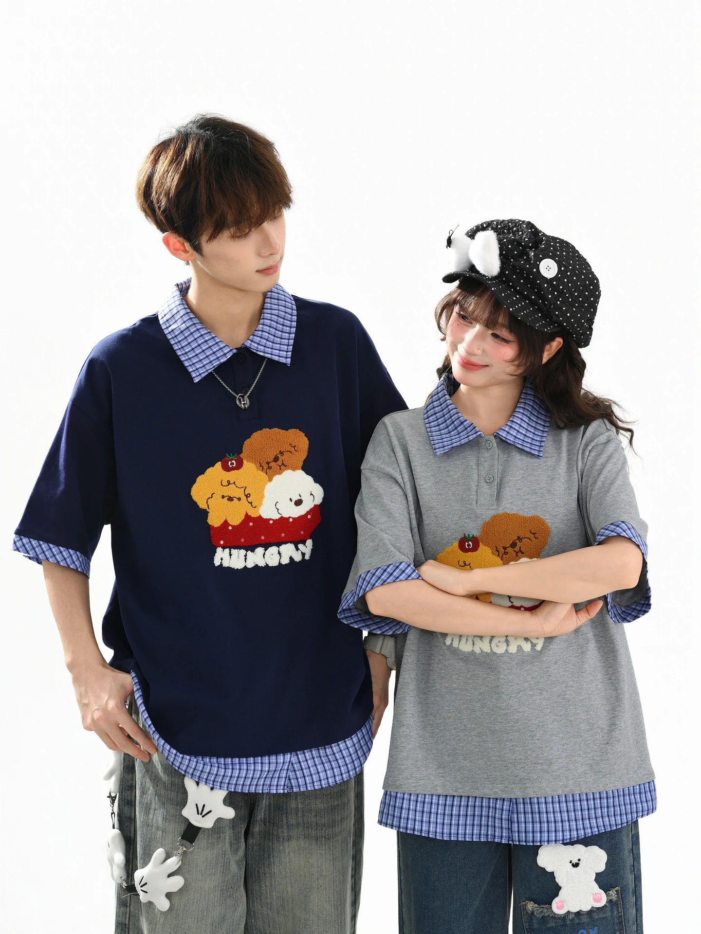 Sweet Loose Short Sleeve T-Shirt Women's Fake Two-Piece Color Block Design Summer Casual Fairy Tale Pattern Embroidery
Sweet Loose Short Sleeve T-Shirt Women's Fake Two-Piece Color Block Design Summer Casual Fairy Tale Pattern Embroidery