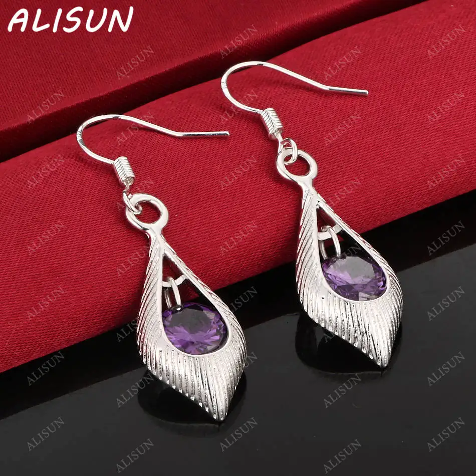 ALISUN 925 Sterling Silver Purple Zircon Earrings Drop Earrings Creativity Gifts Street All-match Party And Daily Wear
ALISUN 925 Sterling Silver Purple Zircon Earrings Drop Earrings Creativity Gifts Street All-match Party And Daily Wear