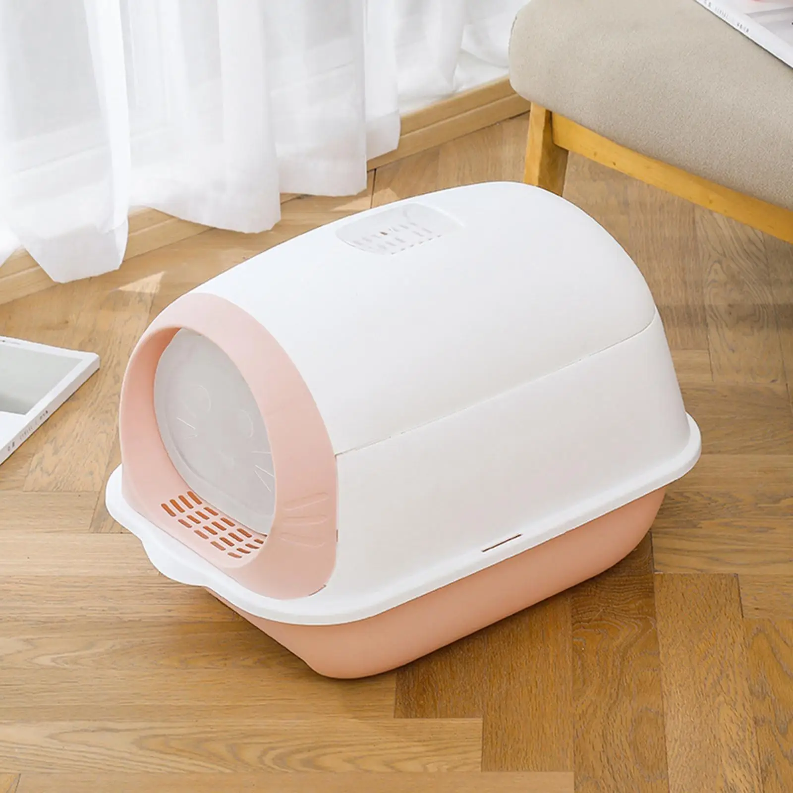 Pet Litter Tray, Enclosed Potty Toilet Litter Pan Container with Gate Hooded Cat for Small and Medium Dogs Rabbit Kitten Kitty
Pet Litter Tray, Enclosed Potty Toilet Litter Pan Container with Gate Hooded Cat for Small and Medium Dogs Rabbit Kitten Kitty