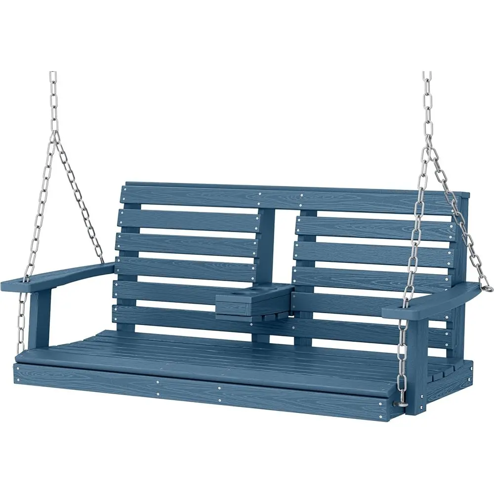 Dual Seat Outdoor Swing Chair with Cup Holders, Weatherproof, 660lbs Capacity, Blue
Dual Seat Outdoor Swing Chair with Cup Holders, Weatherproof, 660lbs Capacity, Blue