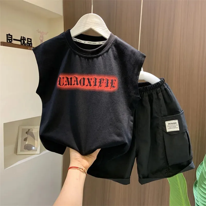 Kids Boys Summer Vest Set New Fashionable Baby Net Red Clothes Boys and Children's Fashion Two Piece Set Kids Outfits
Kids Boys Summer Vest Set New Fashionable Baby Net Red Clothes Boys and Children's Fashion Two Piece Set Kids Outfits