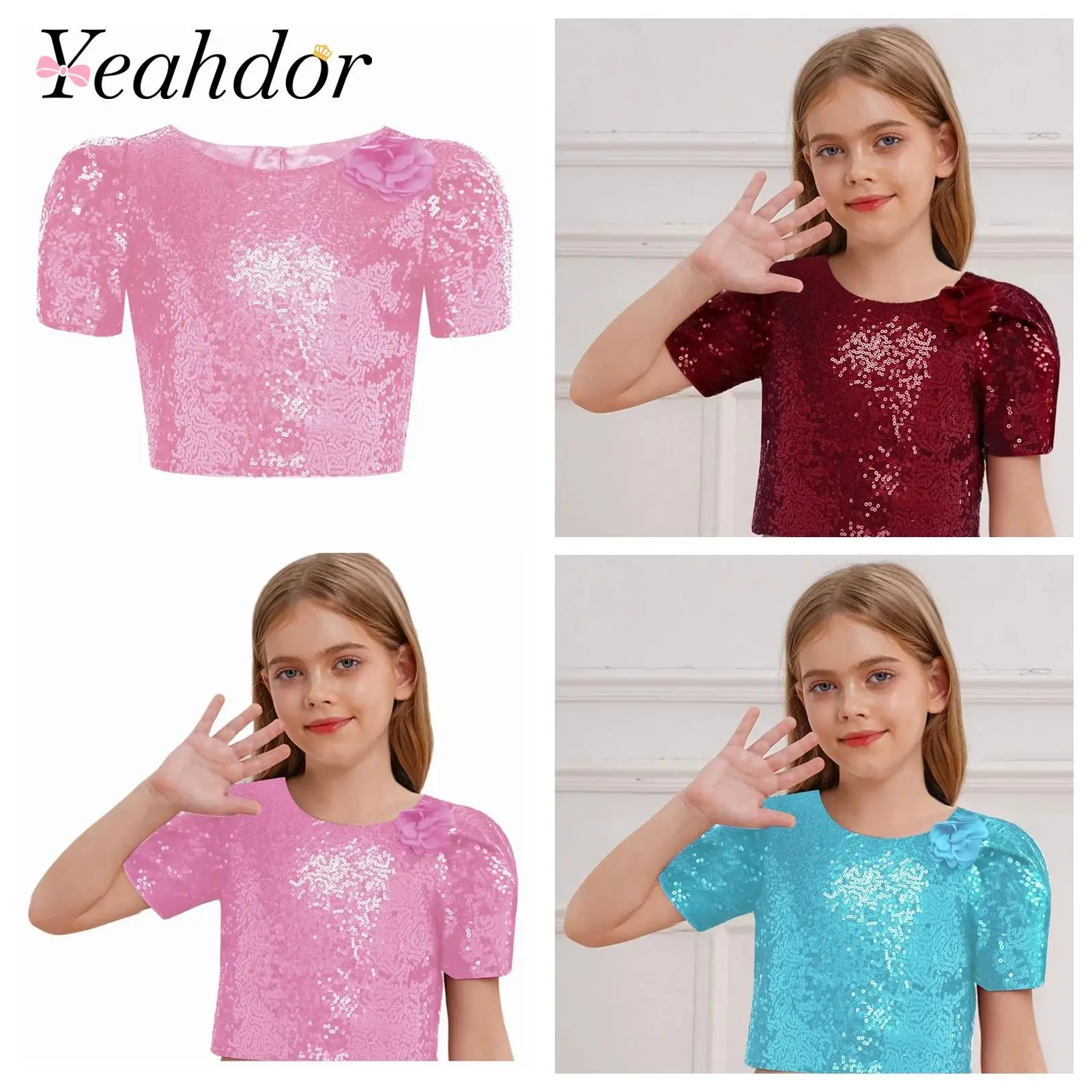 Fashion Children Short Sleeves T-shirt Sequins Girl Sparkly T-shirts Kids Shiny Tops Wedding Party Tees Flower Girl's Clothes
Fashion Children Short Sleeves T-shirt Sequins Girl Sparkly T-shirts Kids Shiny Tops Wedding Party Tees Flower Girl's Clothes