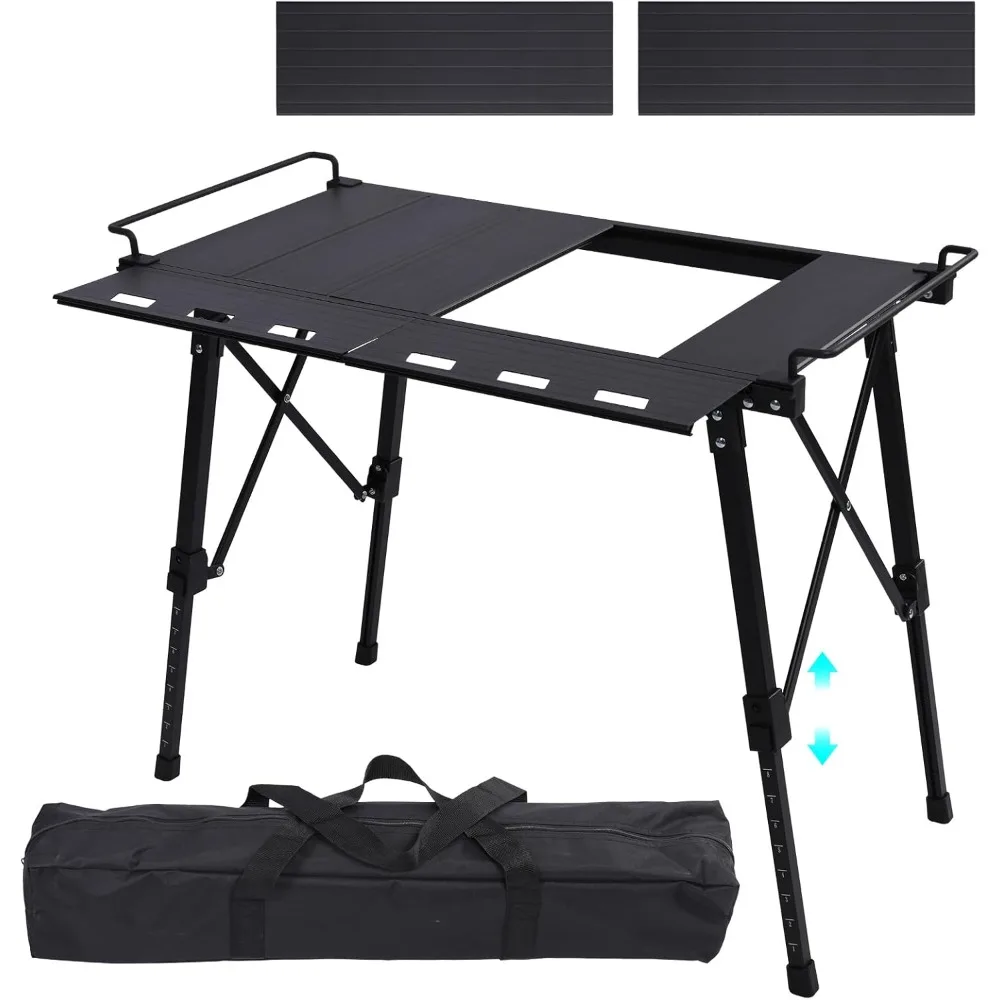 Folding Camping Table, Portable Folding Aluminum Table with Adjustable Height for BBQ, Camping, Picnic, Beach, Travel, and Outdo
Folding Camping Table, Portable Folding Aluminum Table with Adjustable Height for BBQ, Camping, Picnic, Beach, Travel, and Outdo